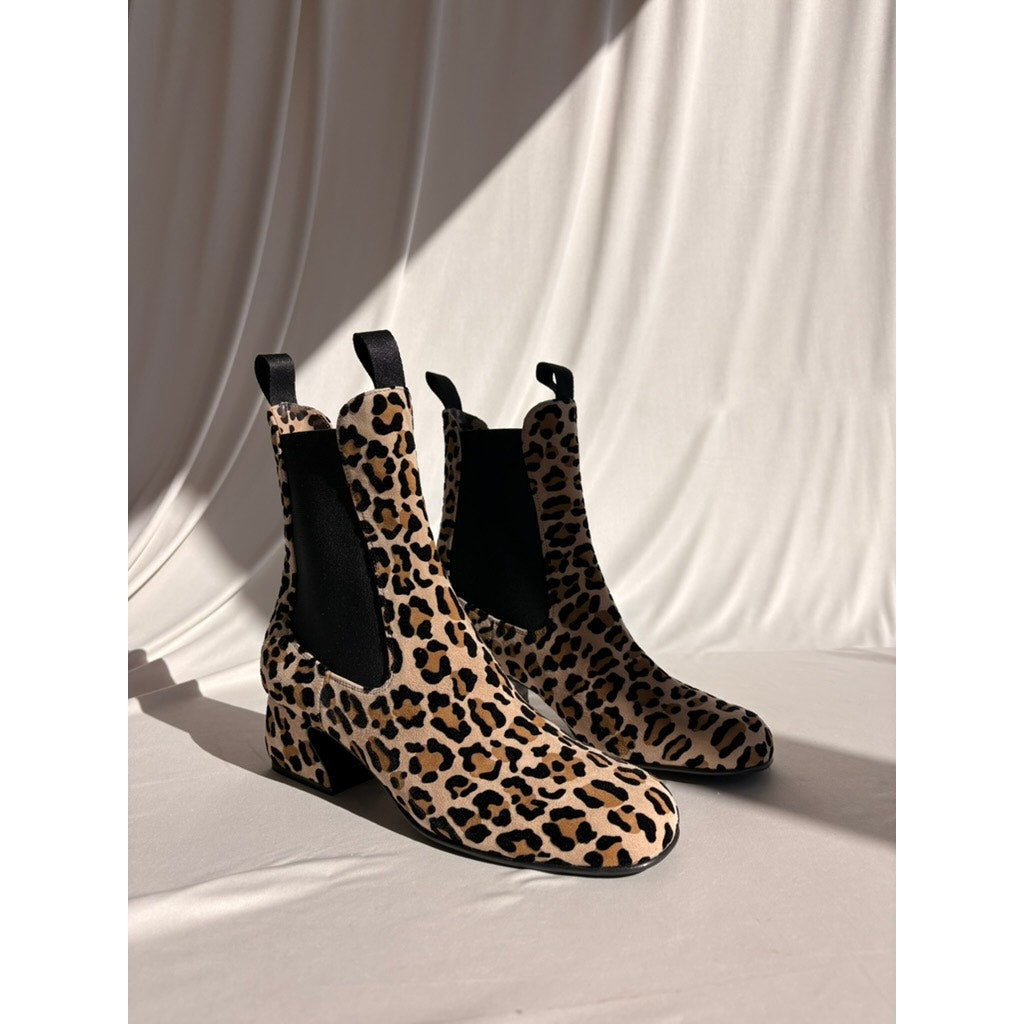 Sergio Rossi Leopard Print Chelsea Ankle Boots - NWT