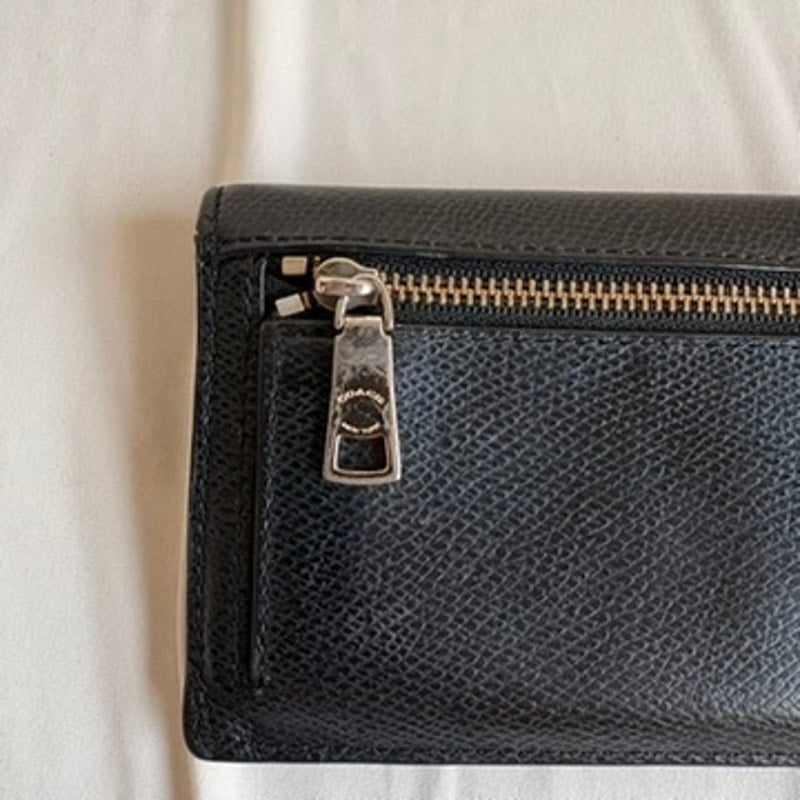 Coach Slim Envelope Wallet - Black, Crossgrain Leather, 8 Card Slots