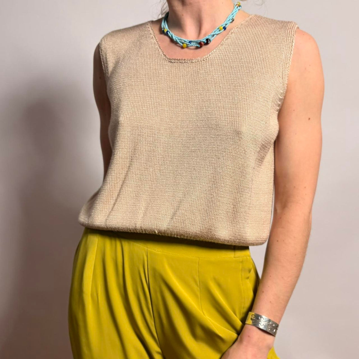 Vintage Fia Italian Hand-Loomed Knit Top - Size Medium