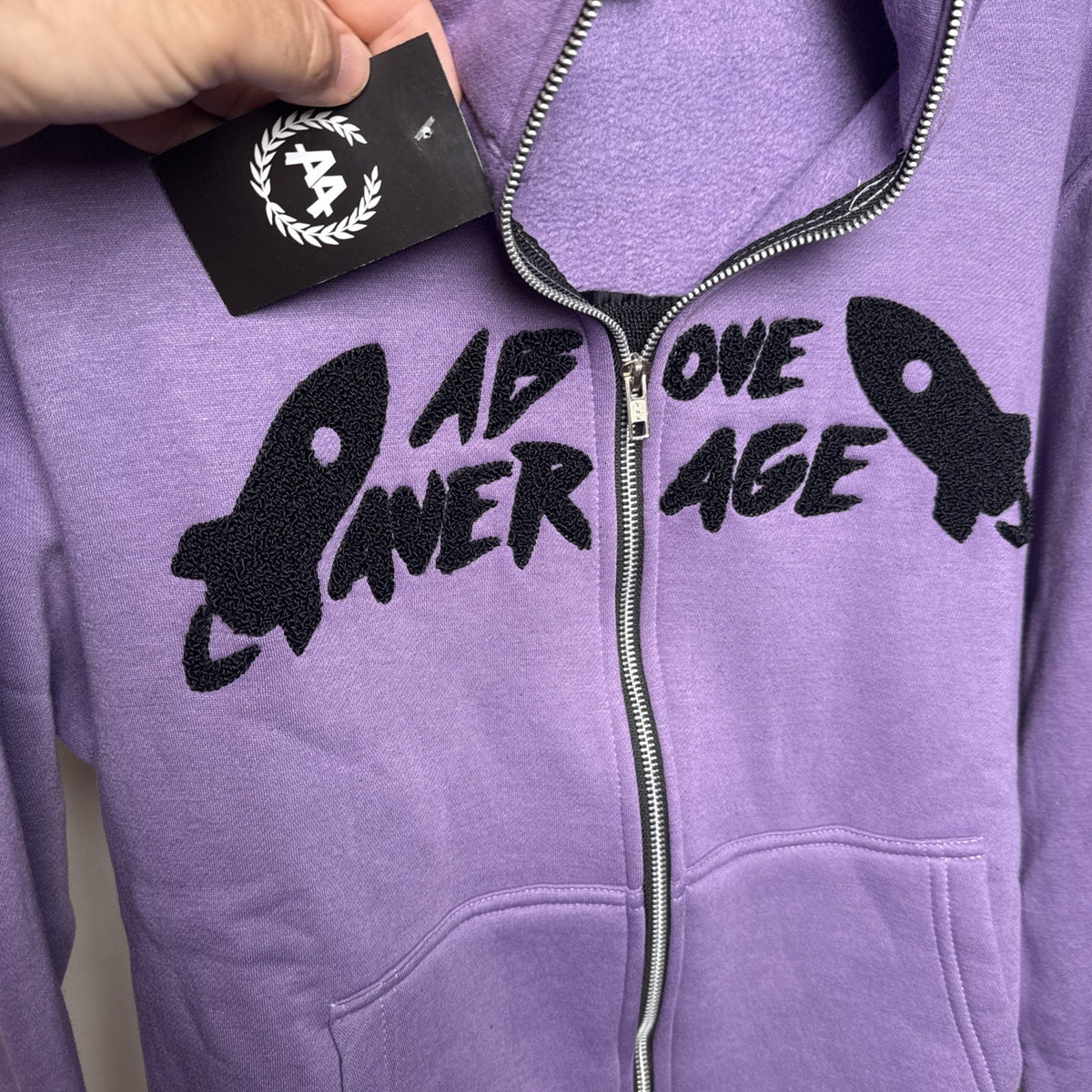 AA Above Average Collections Full Zip Men’s Hoodie Purple Size M NWT