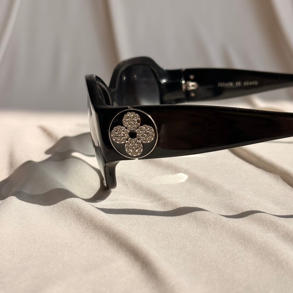 Louis Vuitton Ursula Strass Sunglasses - Black, Rhinestone Flower