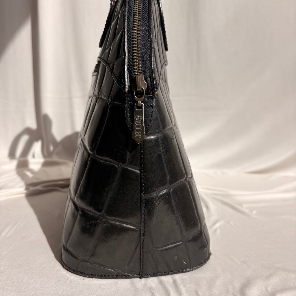 Vintage Jean Paul Gaultier Crocodile-Embossed Leather Bag