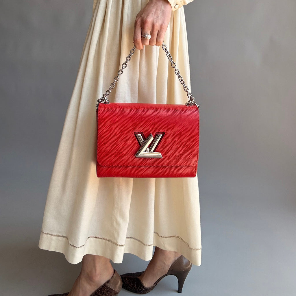 Louis Vuitton Twist MM Crossbody Bag - Red Epi Leather, Silver Hardware