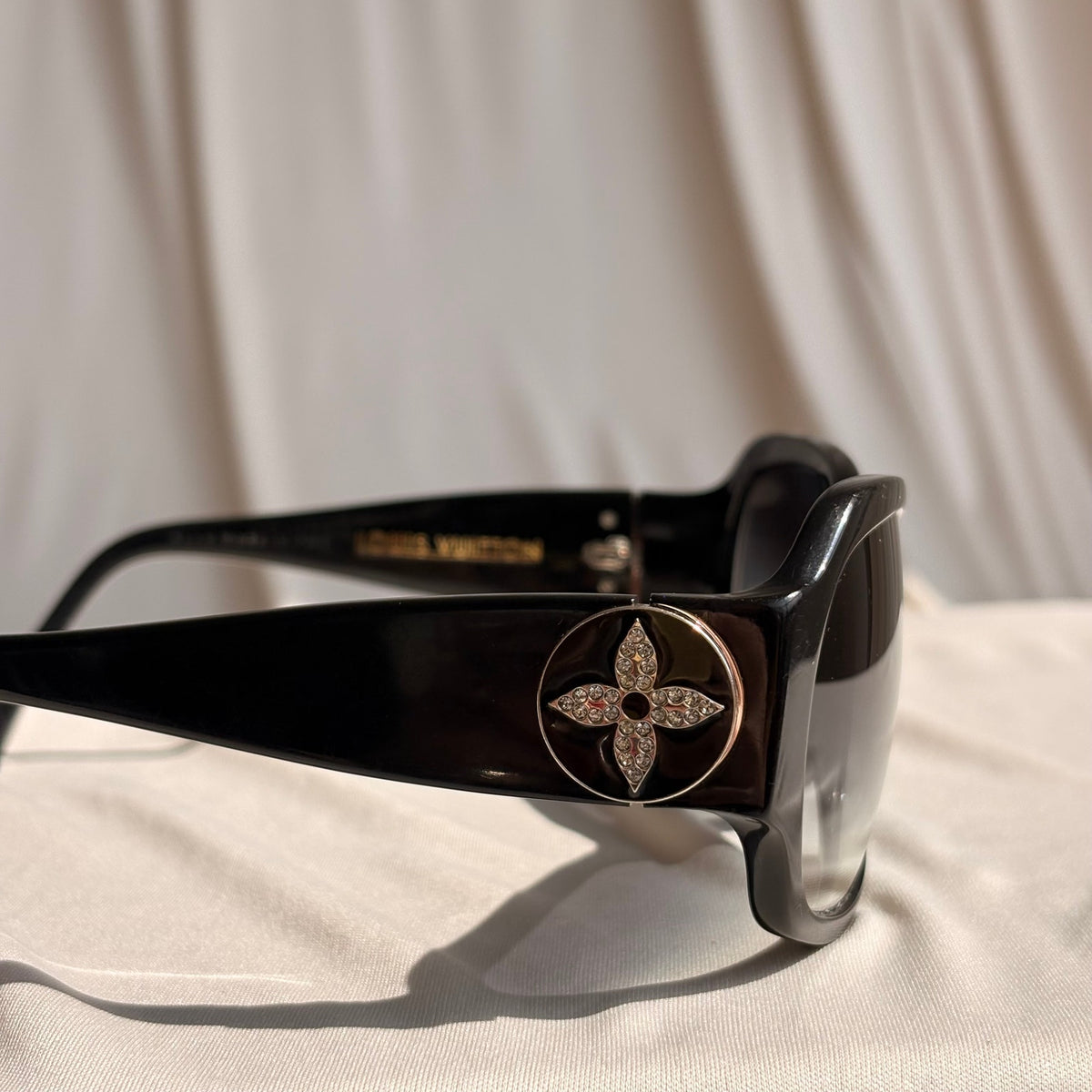Louis Vuitton Ursula Strass Sunglasses - Black, Rhinestone Flower