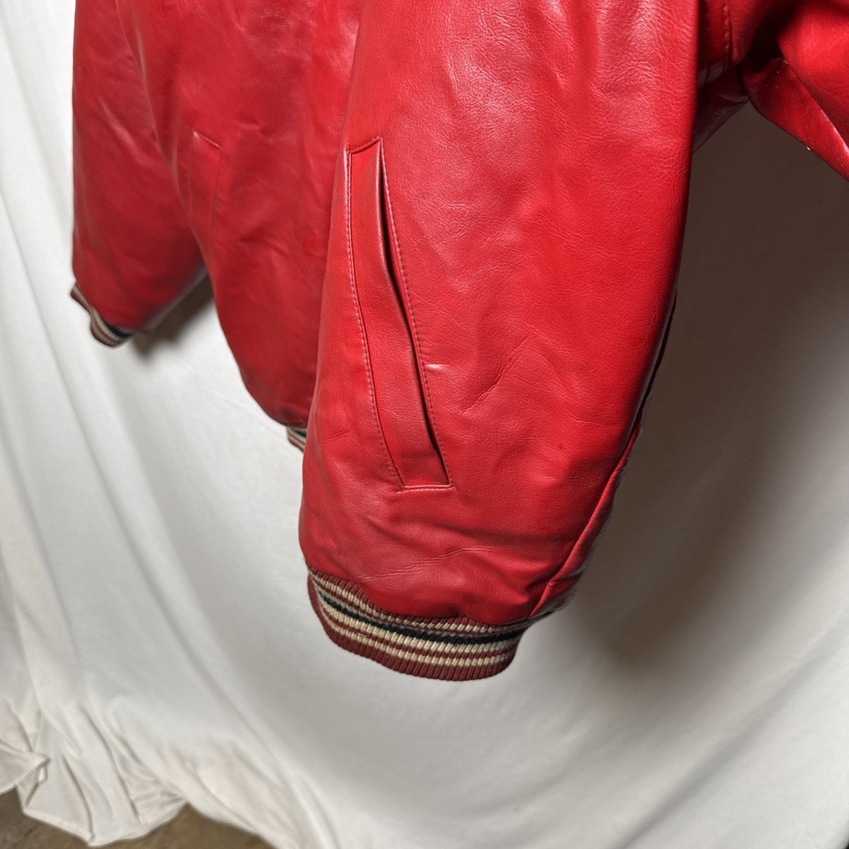 Vintage Barcode Moto Leather Jacket Mens XL Oriental Dragons