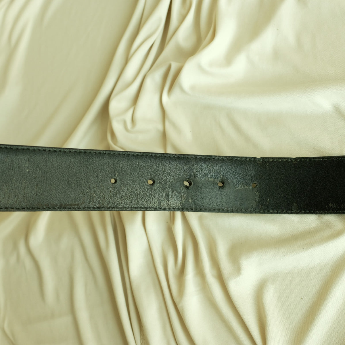 Gucci Interlocking G Belt - Black Leather, Silver Buckle, Size 95