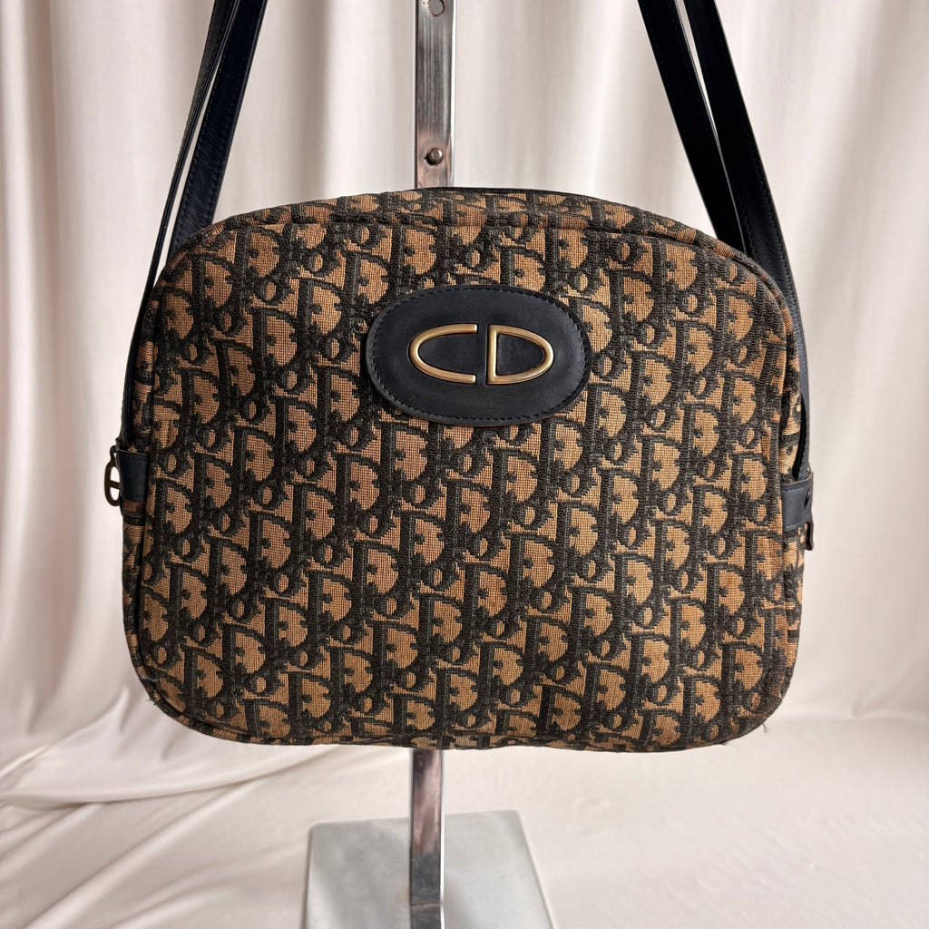 Vintage Christian Dior 70s/80s Oblique Jacquard Trotter Shoulder Bag