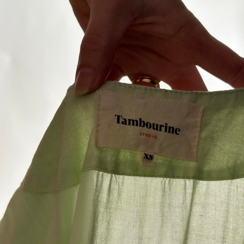 Tambourine Seafoam Green Pleated Dress - Sleeveless, Cotton, XS (Fits M/L)