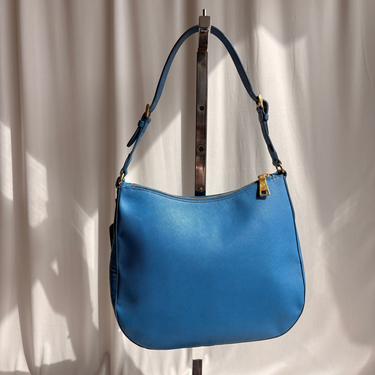 Prada Saffiano Lux Leather Shoulder Bag - Cobalt Blue