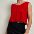 A.K.R.I.S Cropped Cashmere Tank ~ Cherry Red - Size 8