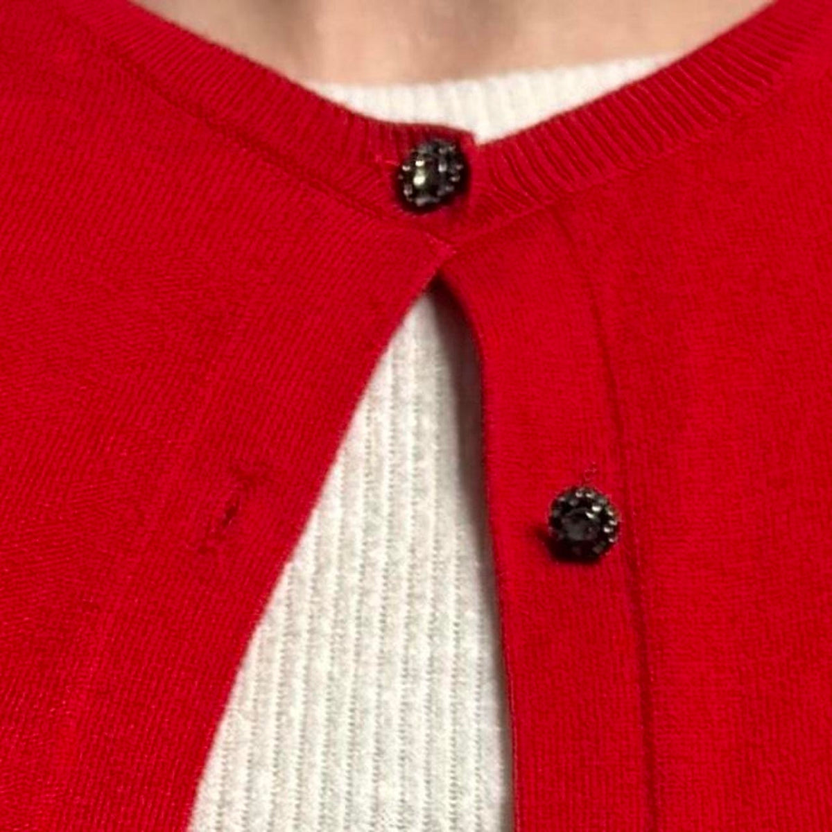 Banana Republic Red Crewneck Cardigan - Size Small