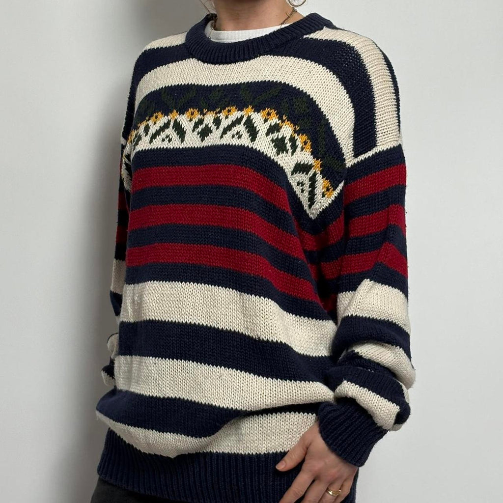 Vintage American Eagle Fair Isle Sweater | Patriotic Stripes