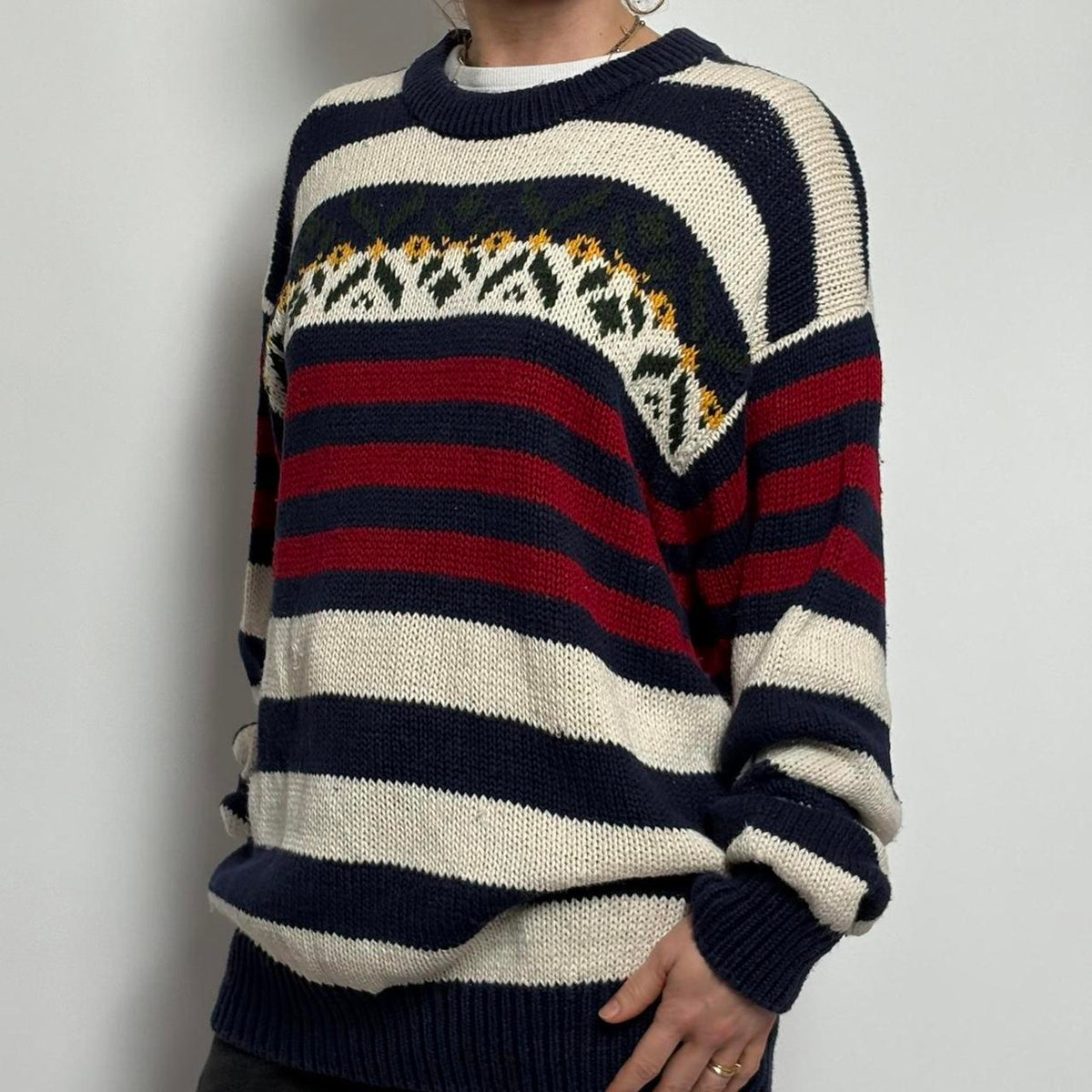 Vintage American Eagle Fair Isle Sweater | Patriotic Stripes