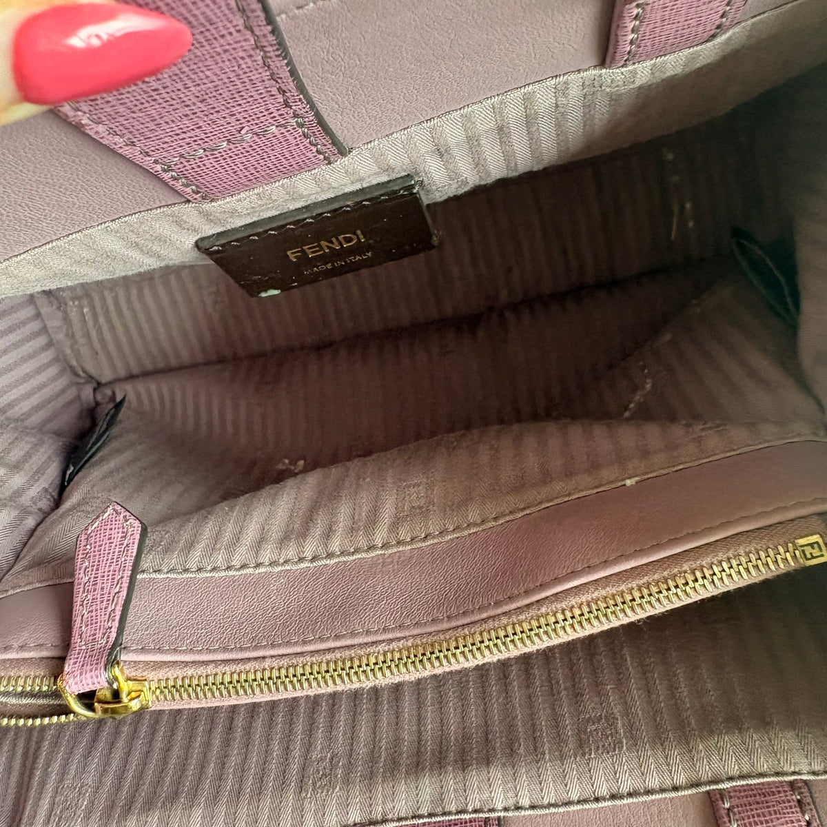 Fendi 2Jours Tote - Lilac/Old Rose Vitello Elite Leather