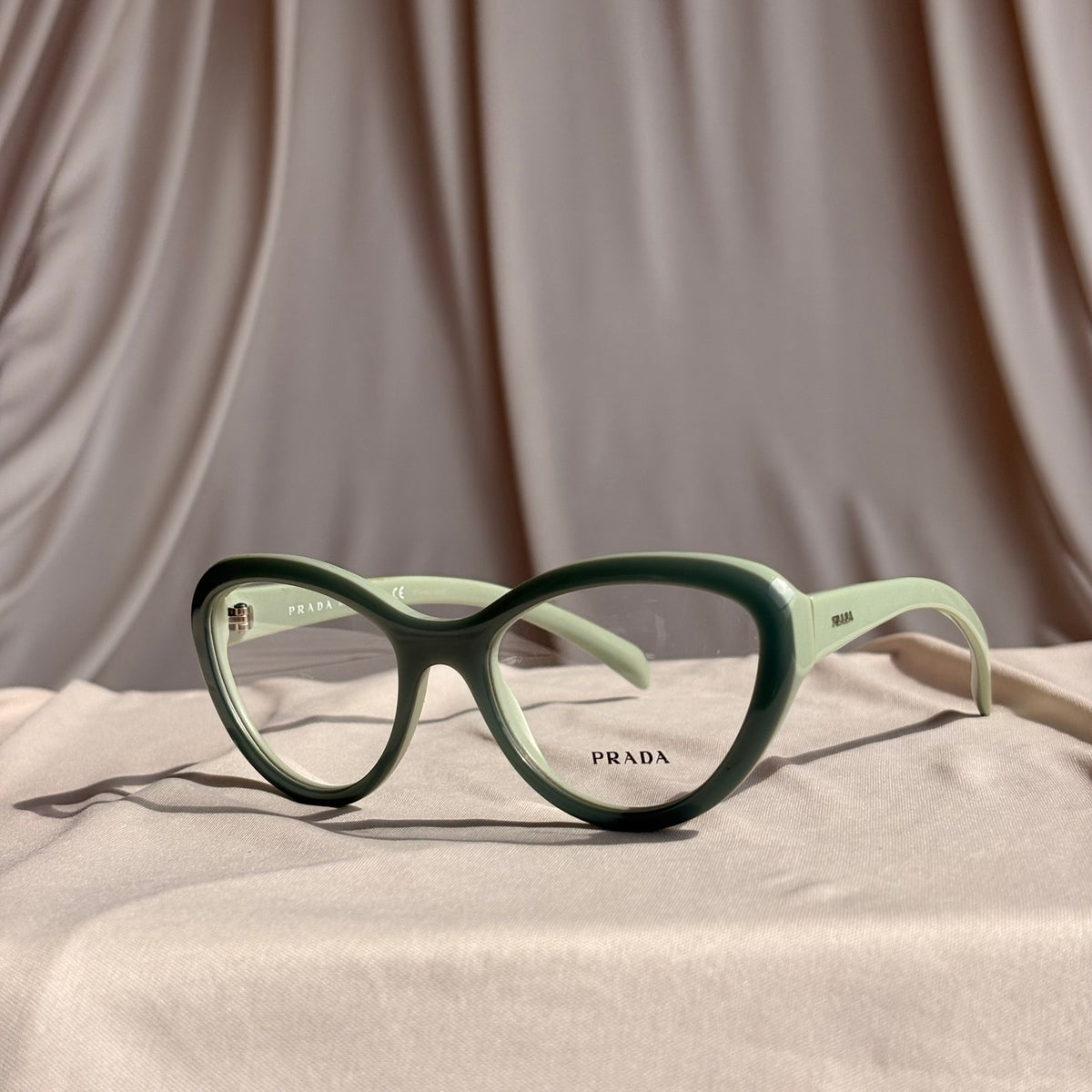 Prada VPR 25R Cat-Eye Eyeglasses - Mint Green, Sage