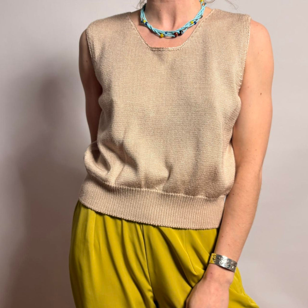 Vintage Fia Italian Hand-Loomed Knit Top - Size Medium