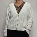 Vintage Neil Flowers by J.G. Hook White  Cardigan - Medium