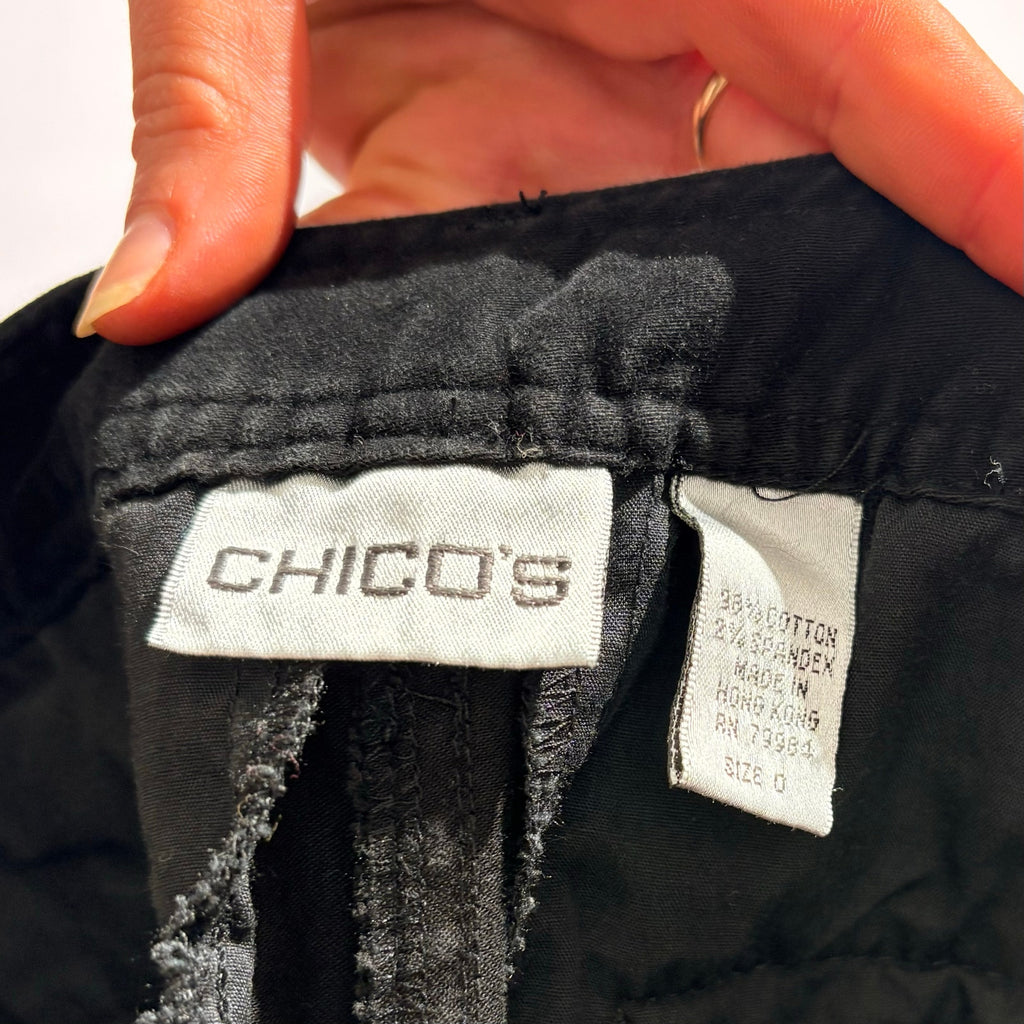 Vintage Chico's Black Low Rise Cargo Pants - Size 0