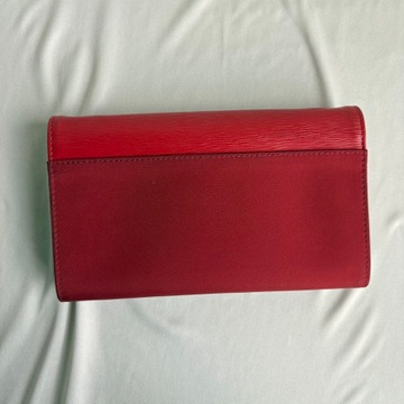Prada Vitello & Fabric Move Red Crossbody Wallet
