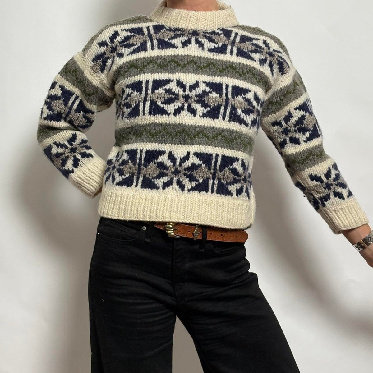 Vintage Handmade Nordic Wool Sweater