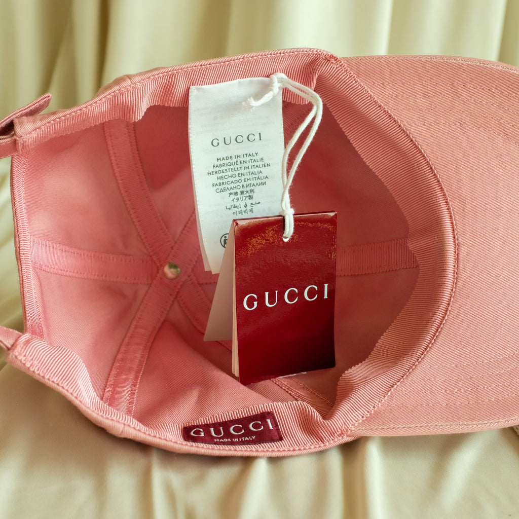 Gucci Star Embroidery Baseball Hat - Pink Canvas