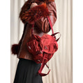 Vintage Prada Red Tessuto Vela Nylon Drawstring Backpack