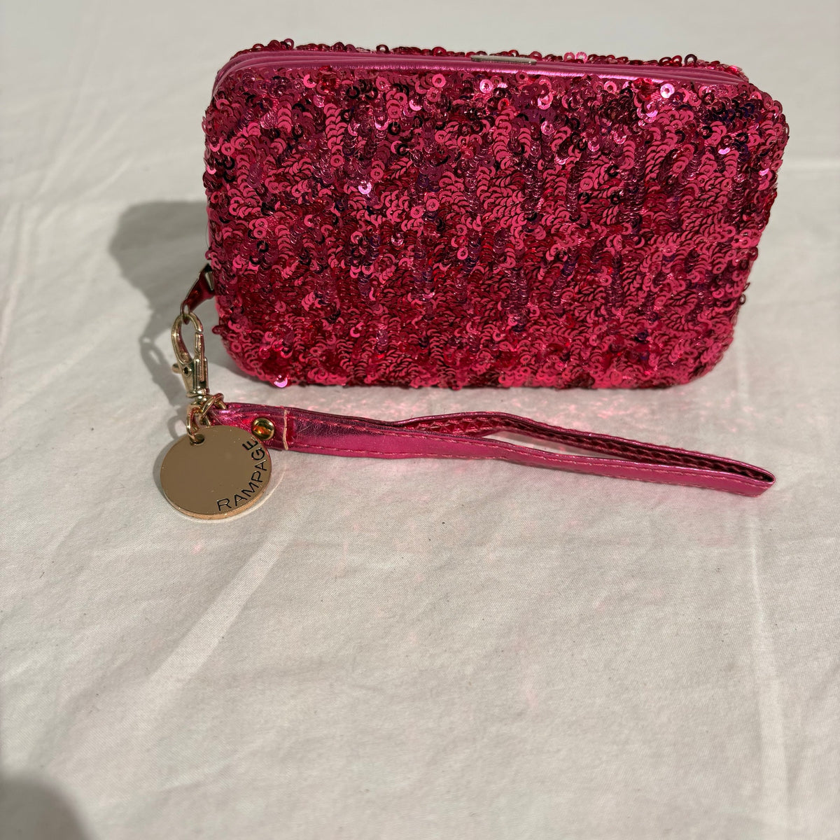 Rampage Pink Sequin Phone Clutch - 5.25"x3"x1