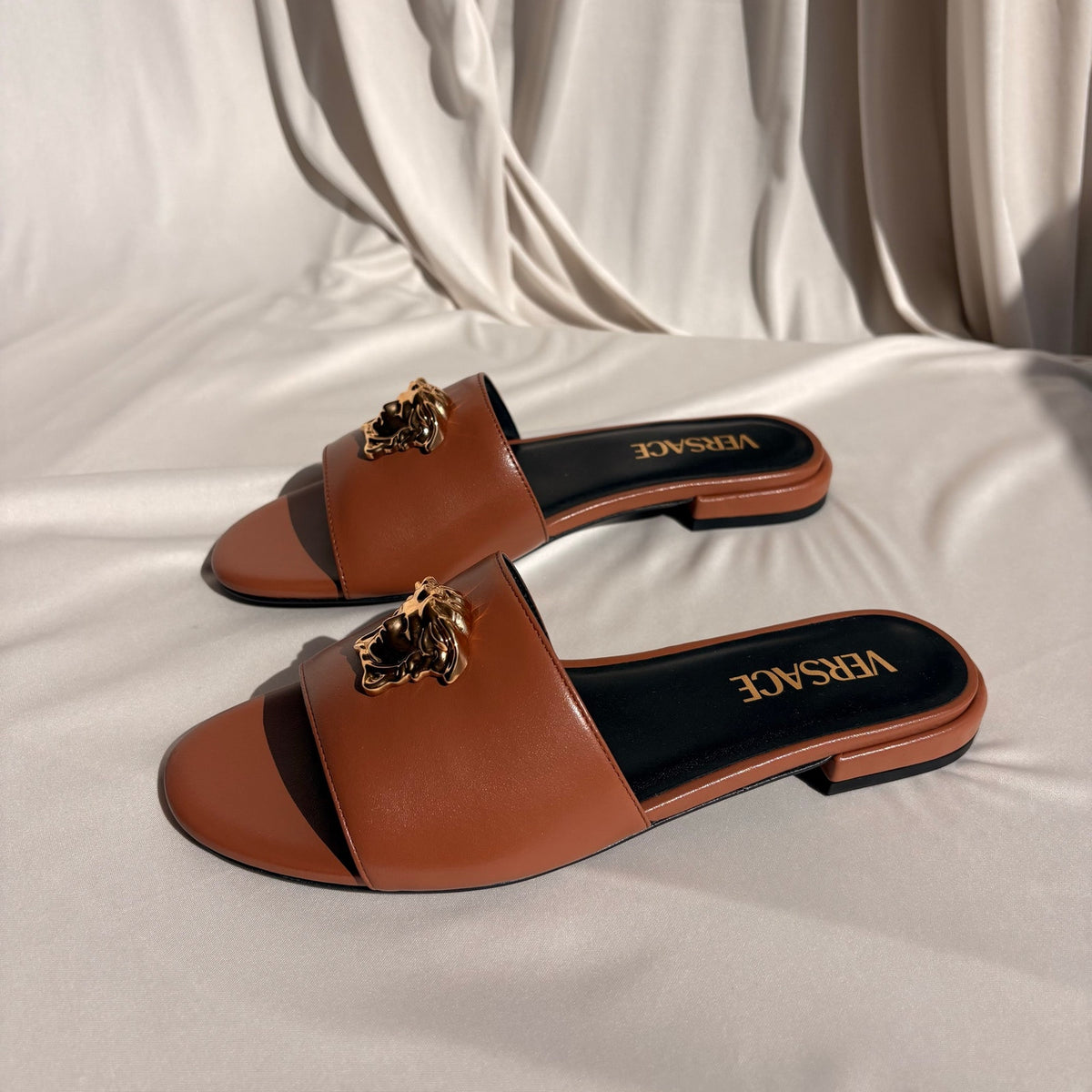 Versace Medusa Flat Sandals - Summer Nude Gold, EU 36.5 / US 6, NIB