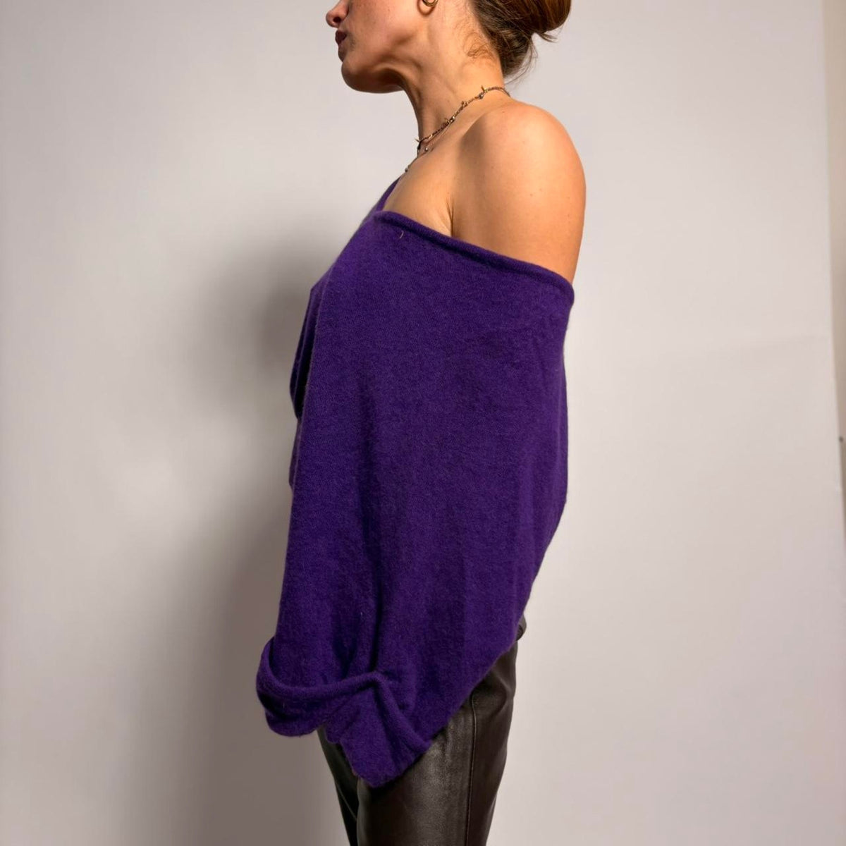 Vintage Purple Batwing Sweater - Fits Small