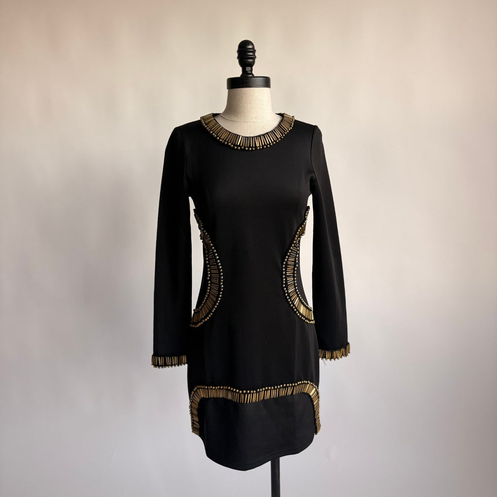 Tomato Black Beaded Shift Dress - NWT