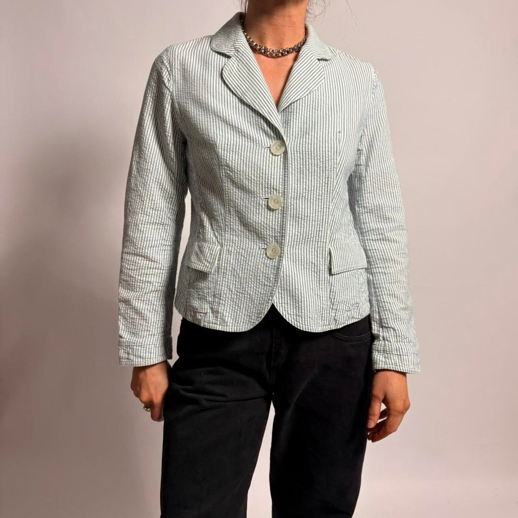 Vintage 90s Talbots Seersucker Blazer - Size 6 Petite (Fits 2)