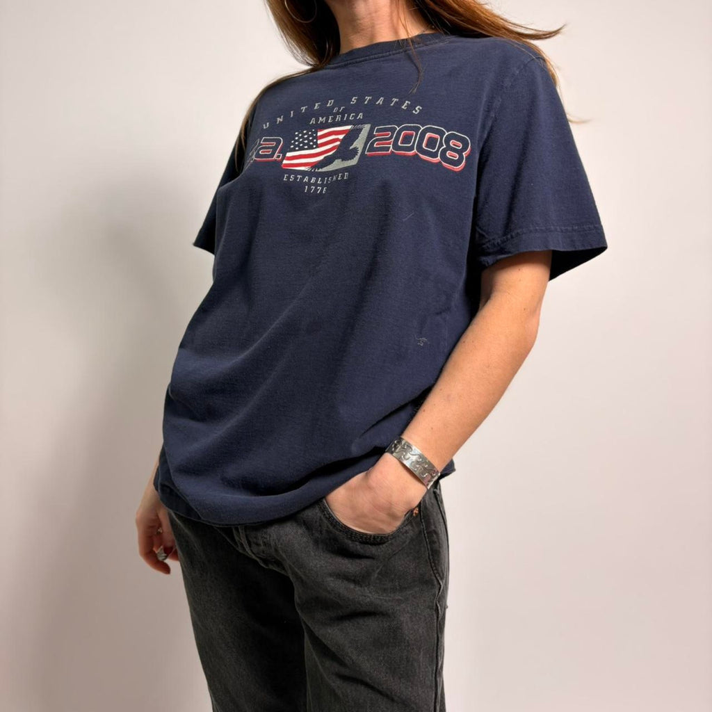 Vintage USA 2008 Graphic Tee - Women's XL