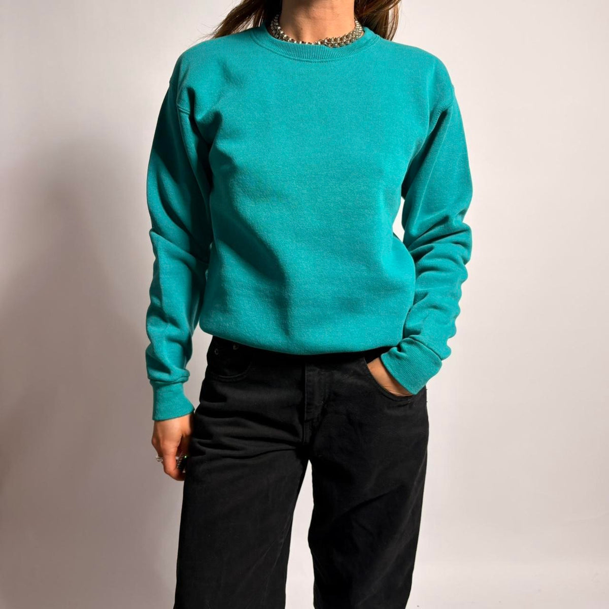 Vintage 1980s St. John's Bay Sweatshirt - Teal, Size Small