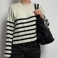 Vintage Abercrombie Striped Sweater | Black & White | Cotton Blend | S