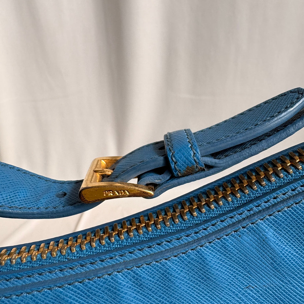Prada Saffiano Lux Leather Shoulder Bag - Cobalt Blue