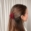 Maroon Lace Claw Clip - Vintage, Small, 3"
