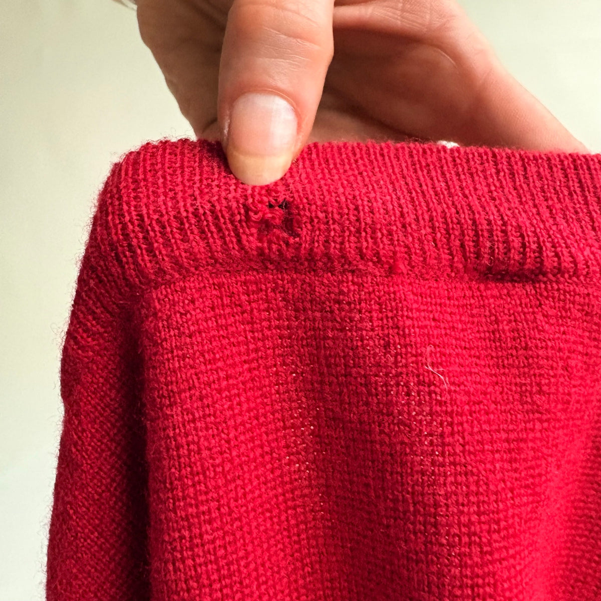 Jones & Co Red Wide Leg Knit Trousers - High Waisted, Size Small