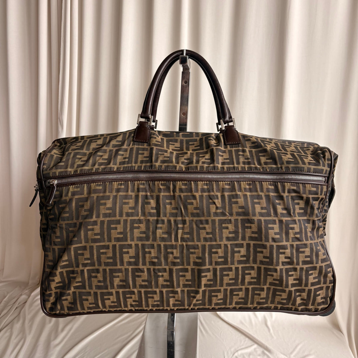 Vintage Fendi Zucca Rolling Duffel Bag / Trolley Case - 1999 Collection