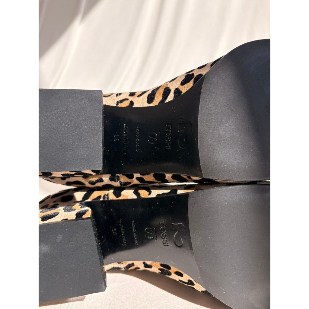 Sergio Rossi Leopard Print Chelsea Ankle Boots - NWT