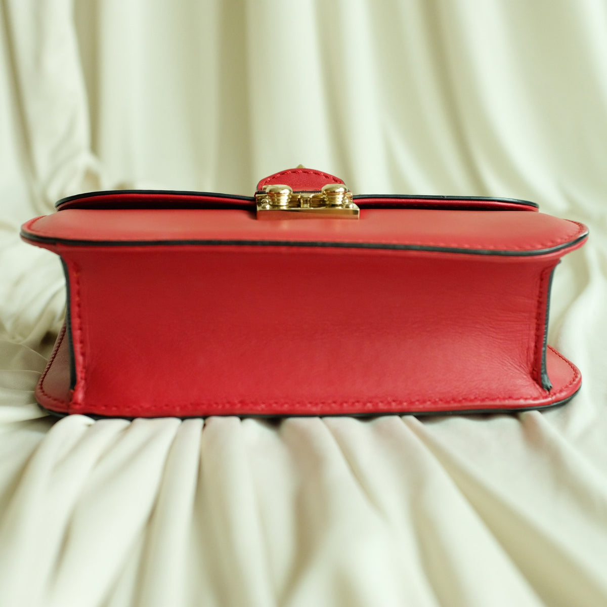 Valentino Garavani Glam Lock Rock Stud Red Shoulder Bag