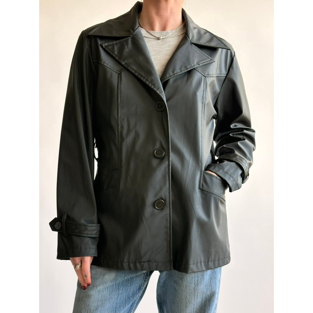 Vintage Louise Paris Black Short Trench Jacket