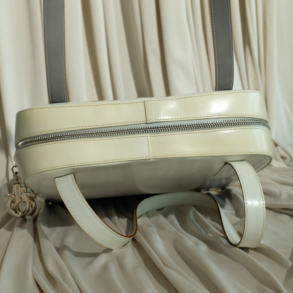 Salvatore Ferragamo Gradient Gray Tote - Structured Leather, Gancini Hardware