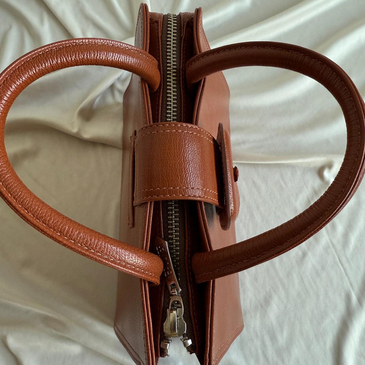 Vintage Jean Paul Gaultier Maroon Leather Top Handle Bag - Mid to Late 90s
