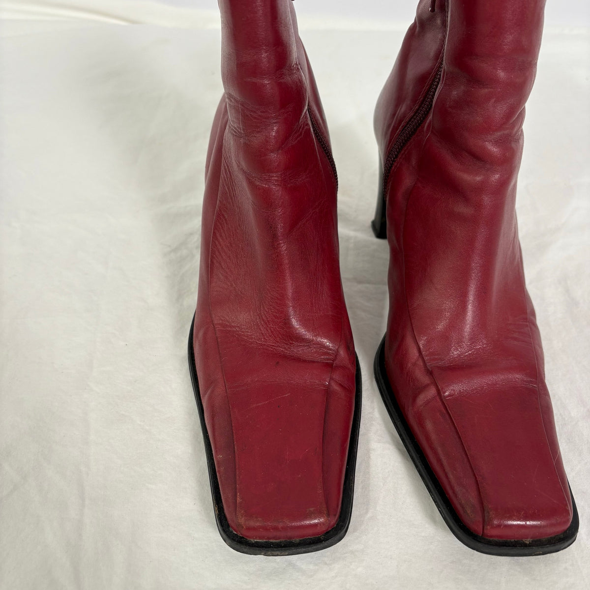 Vintage Parade Red Leather Ankle Boots - Size 7.5