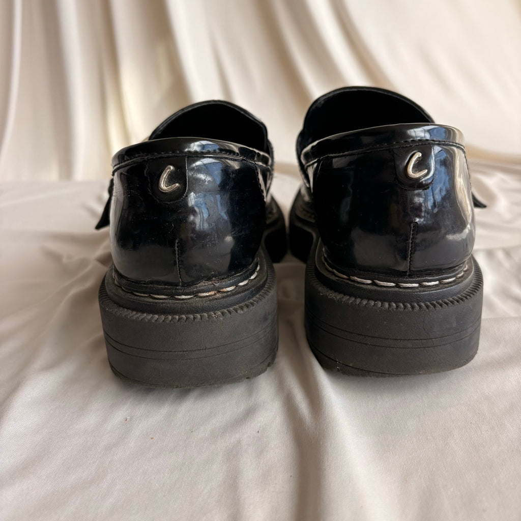 Circus by Sam Edelman Everly Loafer - Chunky Black Patent, Buckle, 7.5