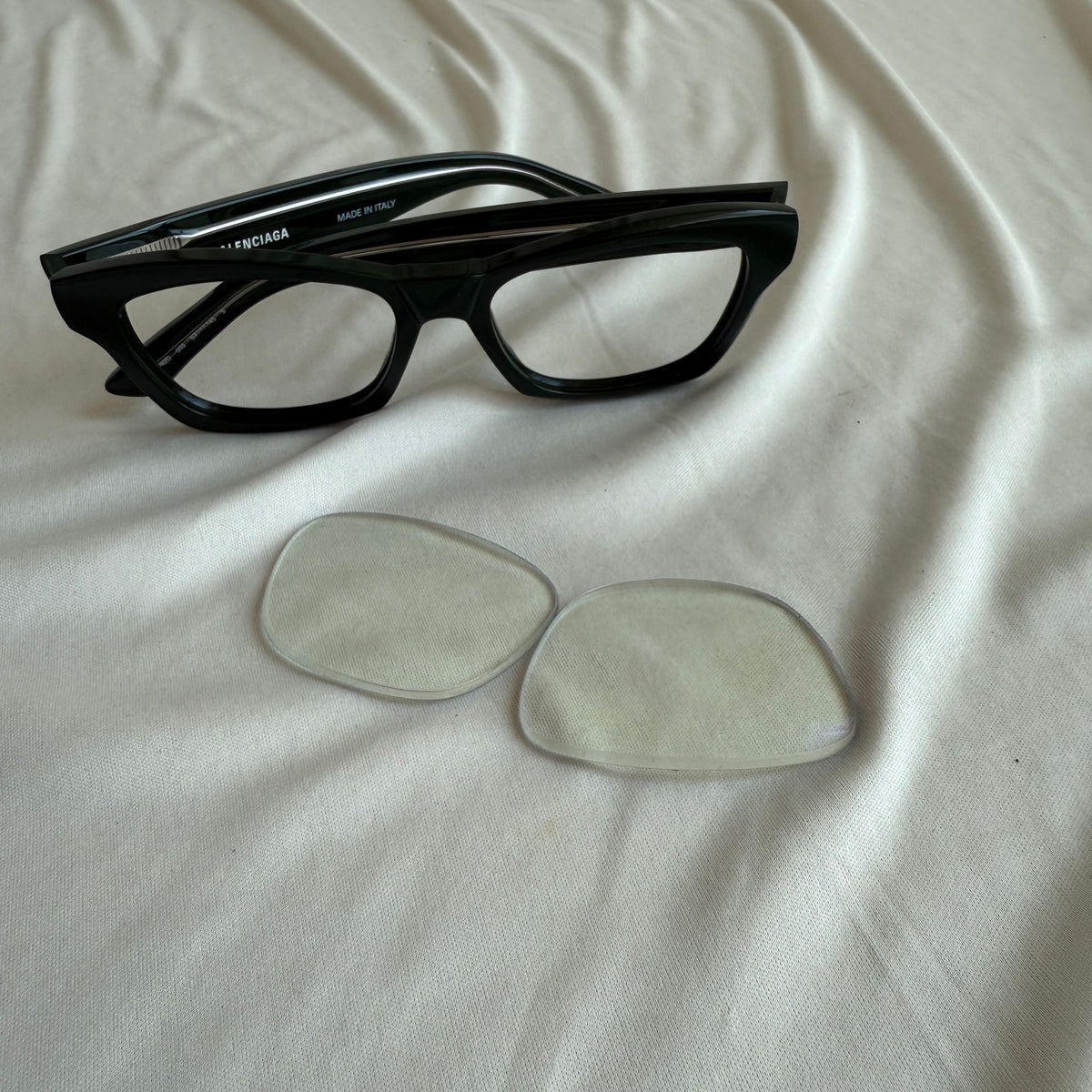 Balenciaga BB0242O Eyeglass Frames  - Shiny Dark Green Acetate, Logo Temples