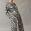 Vintage Zebra Print Maxi Dress
