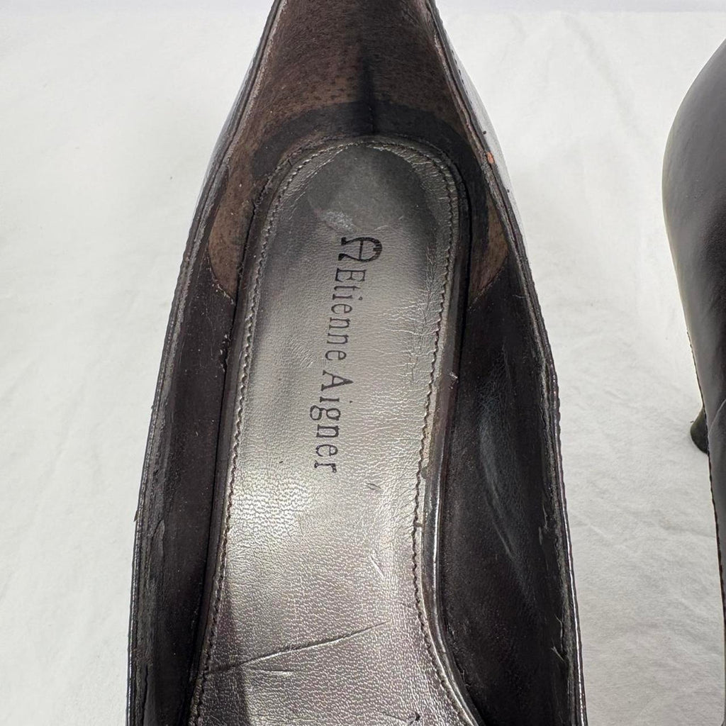 Etienne Aigner Brown Leather Pumps - Size 6