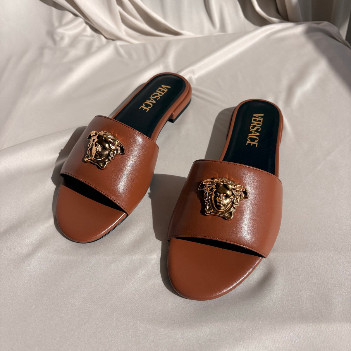 Versace Medusa Flat Sandals - Summer Nude Gold, EU 36.5 / US 6, NIB
