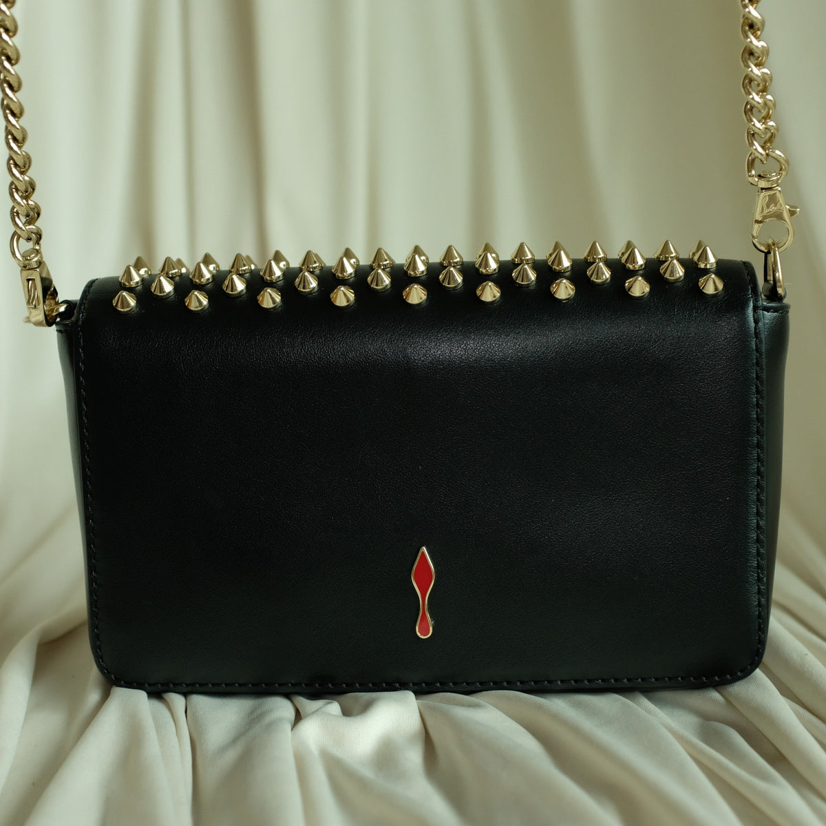 Christian Louboutin Zoompouch Studded Crossbody - Black Leather